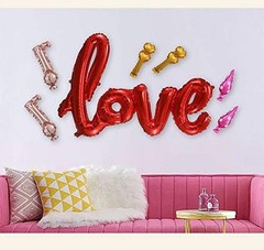 Large LOVE Foil Balloons Banner,42 Inch Mylar Foil Letters Balloons Red