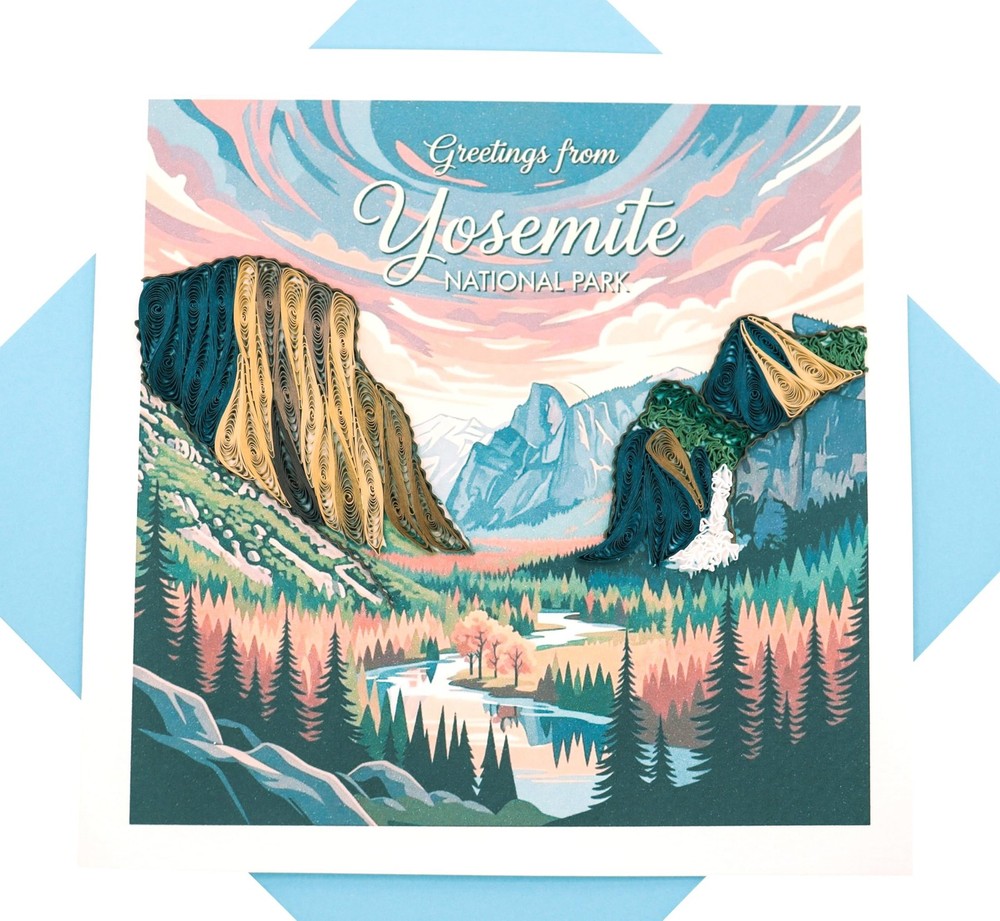 Greetings from Yosemite, Quilling Card 3D – Unique Dedicated Handmade, Design…