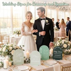 4 Pcs Acrylic Wedding Signs for Reception and Ceremony, Wedding Signage Decor
