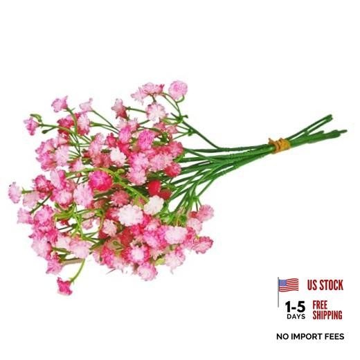 Tiny Babys Breath Artificial Flowers Gypsophila Real Touch 6 PCS Light Pink