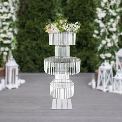 43.3in 6.5kg Round Flower Stand Desktop for Wedding Reception/Party/Home Decor