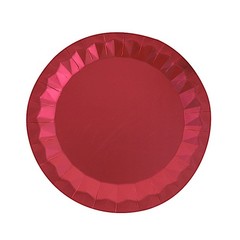 25 BURGUNDY Metallic Round 12″ Paper Salad Dinner Plates Geometric Design