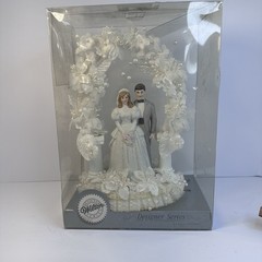Vintage 1990’s Wilton Cake Topper GRAY SUIT Dark /Light Hair Designer series