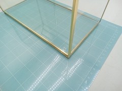 Glass Card Box Gold Trim Treasure Chest Shape with Card Slot