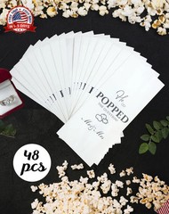 48pcs He Popped the Question Popcorn Bags – Engagement, Bridal Shower, Wedding P