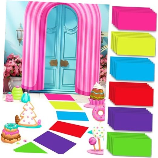 Colorful PVC Floor Stickers Candy Donut Theme Land Runway 16.1 x 10.2 Inch 30