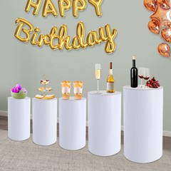 5Pcs Wedding Round Cylinder Stands Round Display Cylinder for Parties Wedding~