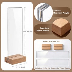 Kaulipoa 2-Pack Monitor Memo Board & Sticky 12.2 inches x 3 inches, White