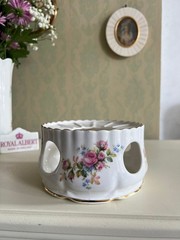 Royal Albert Moss Rose Teapot Warmer – Bone China, Floral Porcelain, English Vin