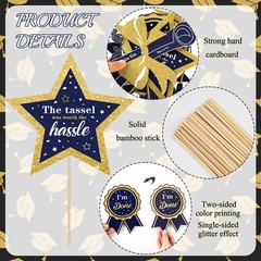 Graduation Party Centerpieces Decorations for Tables Class 30pcs, Navy Blue