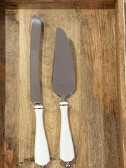 Lenox Opal Innocence Wedding Cake Knife & Server Set Retired HTF MINT