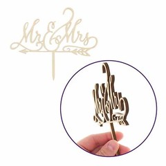 Mr & Mrs Wooden Arrow Wedding Cake Topper Decoration