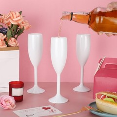 Domensi 40 Pack White Acrylic Champagne Flutes Bulk 6 oz Unbreakable Reusable…