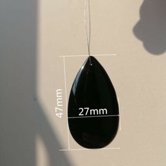 20Pcs Black 47mm Crystal Smooth Drop Pendant Chandelier Prisms Lamp Parts