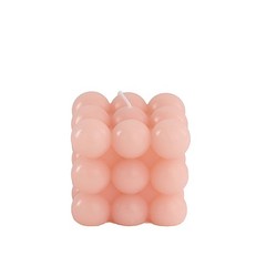 2 BLUSH Bubble Cube Unscented Paraffin Wax CANDLES Wedding Centerpieces Events