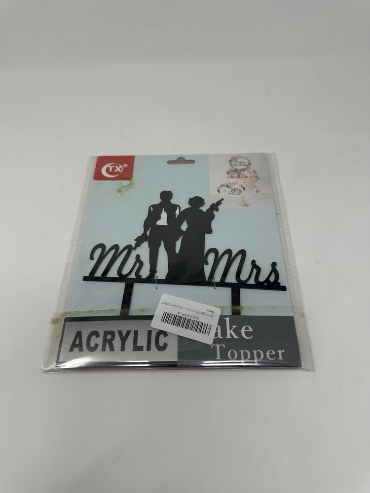 Mr & Mrs Han Solo & Princess Leia Acrylic Cake Topper New *Read*