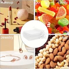 Organza Bags 50Pcs Sheer Drawstring Pouches Jewelry Gift Party Favor Bags New