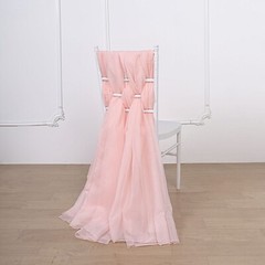 10 Blush Premium Chiffon Wide CHAIR SASHES Wedding Party Reception Decorations