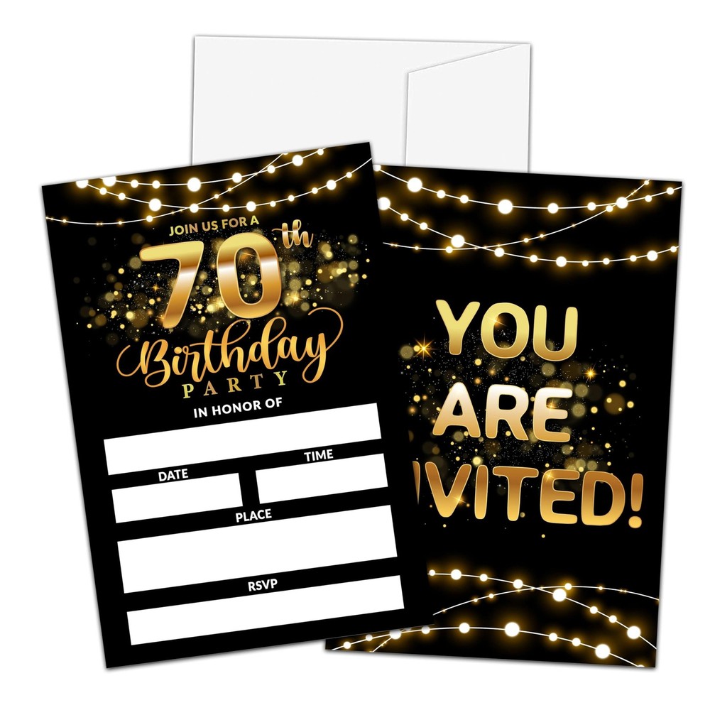 70th Birthday Invitations, Birthday Party Invitations For Women Men, 70 Year …