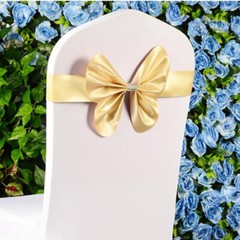 10PCS Chair Cover Bow Slider Sashes Wedding Birthday Party Cocktail Hotel Decor