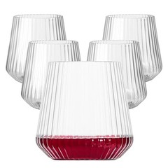 Lueumxc 40 Pack Plastic Ribbed Wine Glasses, 14Oz Origami 14oz-clear-40pack