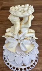 Vintage 1950s Plastic Wedding Cake Topper – Cherubs & Bells MCM (Project/Repair)