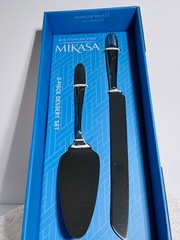 Mikasa Cocoa Blossom 2-Piece Dessert Set | Cake Knife & Server | 18/10 Stainless