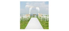 J&A Homes White Wedding Aisle Runner Floral Lace Pattern Fabric Roll NIB 3’X50’