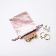 12pcs Velvet Drawstring Bags 3×4 Inches – Glossy Small Velvet – Rose Pink