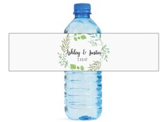 Summer Leaves Wedding Anniversary Water Bottle labels Engagement Party Birthday