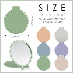 Pieces Compact Mirrors Bulk, Mini Folding Pocket Mirrors for 6 Morandi Colors