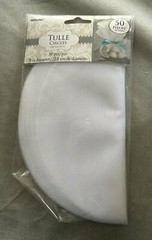 TULLE CIRCLES 9″ White 50 Pieces Wedding Baby Bridal Shower Favor Amscan New