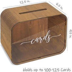H&W Rustic Wooden Card Gift Box Kit Wedding, Graduation, Baby or Bridal Shower
