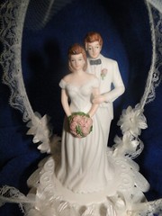 New Vintage Wilton Wedding Bliss Wedding Cake Top, white tux # 117-7331A