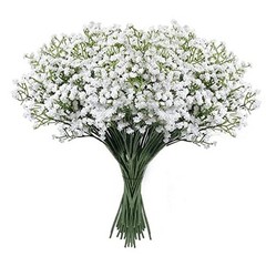 Babys Breath Artificial Flowers,18 Pcs Gypsophila Faux Flowers for 18pcs White