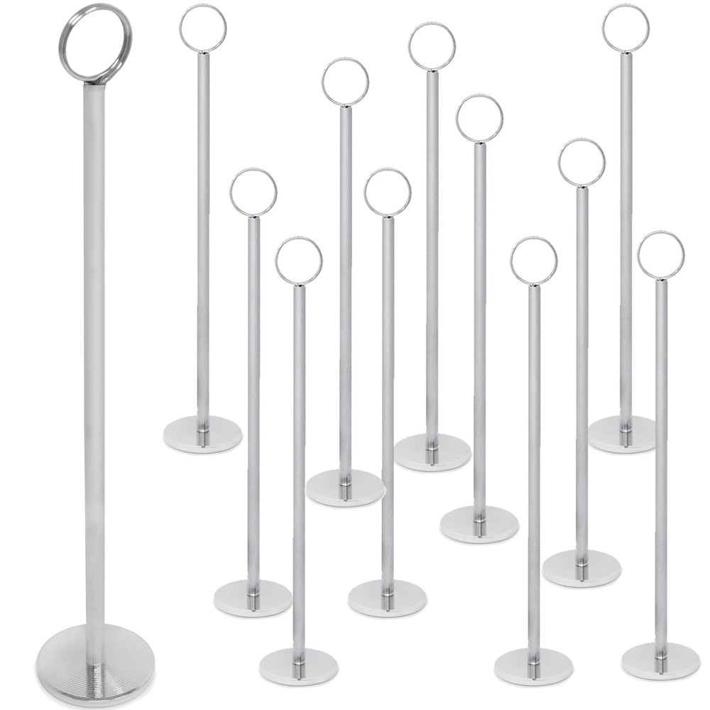 Gray Bunny Table Number Holders, 12 Pack (12in Tall) 12 inch – Thick, Chrome