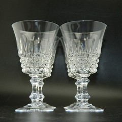 4 French Cut Lead Crystal Wine Glasses Verres Tuileries 25 centiliters 24%+ PbO