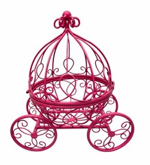 Cinderella Carriage Decorative Hot Pink Metal for Sweet 16 Party Centerpiece
