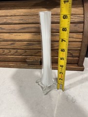 Eiffel Tower Glass Bud Vase Clear & White Centerpiece