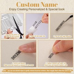Engrowtic Wedding Officiant Book Personalized Linen Hardcover Cream, Black