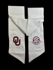 University of Oklahoma (OU) Cotton Wreath Sash (2 Logos) 40k Stitch SEC Graduate