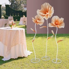 Giant Artificial Flower Decoration For Wedding Background Freestanding Set Of 3