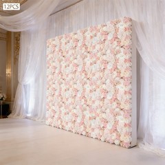 Flower Wall Panel Artificial Flower Wall Backdrop Flower Decoration 12 Pcs