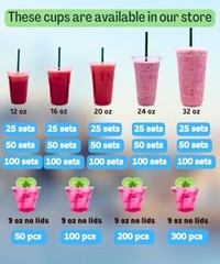 2 oz Clear Plastic Cups with Lids and STRAWS, Disposable Drinking 1 12 oz Cups