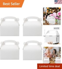 30 Easy-Assembly White Gable Treat Boxes – Perfect for Weddings & Showers