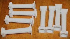 Wilton ~ 5 INCH GRECIAN PILLARS #303-3703 – WHITE PLASTIC – SET OF 8 – Vguc