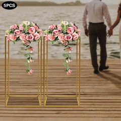 5 durable iron Wedding Flower Stand,Gold Flower Holder, Rectangular Flower Rack