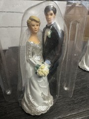 Wilton Our Day Wedding Couple Cake Topper 4.5 Inch Blonde Bride Retired 1997