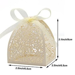 Pack of 100 Laser Cut Rose Candy 1 Count (Pack of 100) Beige (Rose box 100)