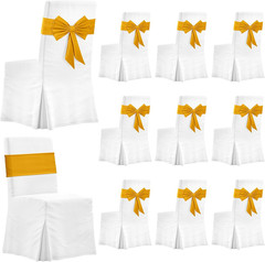 10 Pcs Spandex Chair Sashes for Wedding Elastic Chair Bows Sashes Universal Deco